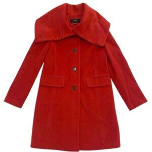 Ann Taylor Womens XS Red Coat Wool Cashmere Blend